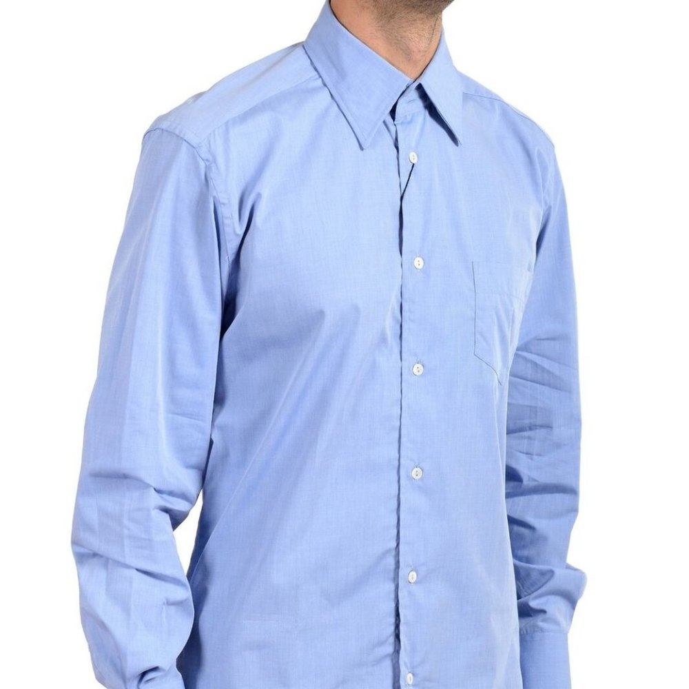 DOLCE & GABBANA | Medium Men's Blue Long Sleeve Dress Shirt